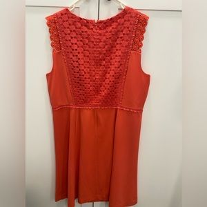 Coral Ann Taylor sleeveless dress with crochet lace detail